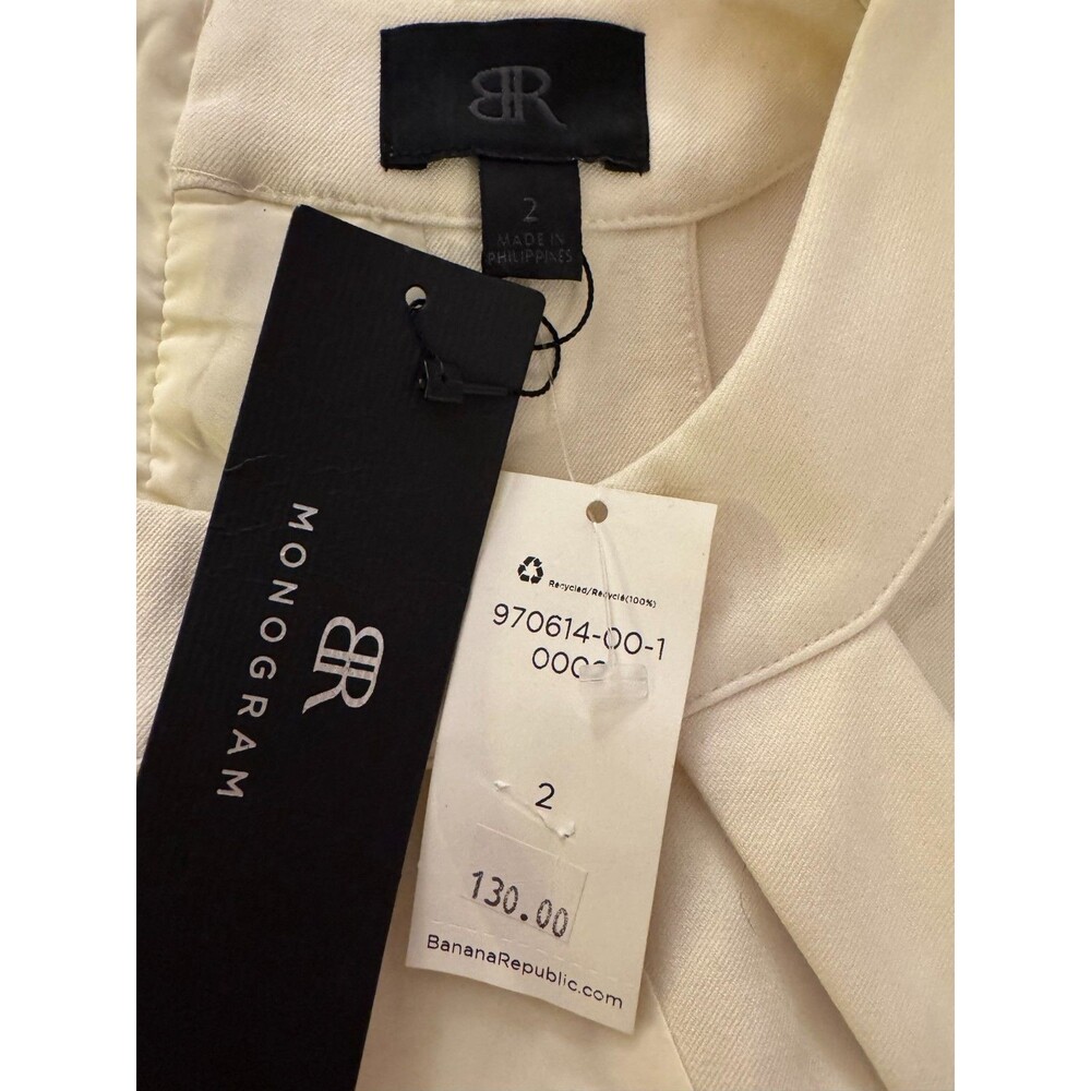 Banana Republic Monogram Ivory Cutout Sheath Dress Sz 2 Sleeveless Mini NWT - Picture 6 of 13